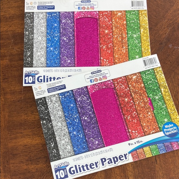 2 Packs Artskills Glitter Paper for Crafting Scrapbook - Picture 1 of 9